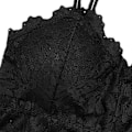 Miniatyrbild 4 av 8: Spets-BH Bralette Vadderad Plus Size Linne Underkläder Hudvänlig Andningsbar Lätt Vadderad BH Underkläder Svart M Dam