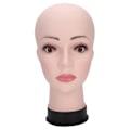 Miniatyrbilde 2 av 2: Hodemodell for kvinnelig mannequindukk i PVC, simulering for hatter og parykkvisning, med stativ
