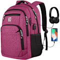 Miniatyrbild 1 av 6: Laptopryggsäckar med USB laddningsport för män och kvinnor för arbete, skola, universitet, skolryggsäck för pojkar, tonåringar med laptopfack