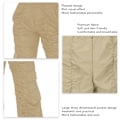 Miniatyrbilde 3 av 4: Dame Løse Arbeidsbukser - Stilig Casual Plissert Design, Brede Benbukser med Store Lommer for Daglig Arbeid, Utendørs, Khaki L