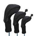 3-pack svarta golfklubbskydd Driver 1 3 4 5 7 X Fairway Woo