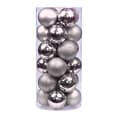 24 Stykker 3cm Knusesikre Julekulepynt til Juletre Bryllup Bursdagsfest Dekor Silver 3CM