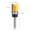 Miniatyrbillede 1 af 2: 1/4 tommer Skaft Træbearbejdning Fræser Flush Trim Router Bit Lige Trimning Fræsning Værktøj 6x19x20mm