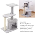 Miniatyrbilde 8 av 8: Kattestre Spacious Space Multi Layer Kattenskrape Tårn Lekeutstyr med Hengende Plysjball for Alle Sesonger