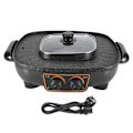 Miniatyrbillede 2 af 2: Multifunktionel Elektrisk Gryde med BBQ, Elektrisk Stegepande Elektrisk Grillbagepande Non-Stick