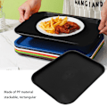 Miniatyrbild 8 av 8: 2 st Fast Food Brickor Stapelbara Rektangulära Lätta Halksäkra PP Serveringsbrickor för Restauranger Kaféer Svart