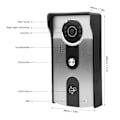 Miniatyrbillede 5 af 8: 7 tommer LCD Videodørklokke Ledningsført 2-vejs Radio Nattesyn TFT Display ID-kort Regntæt 100‑240VEU Stik