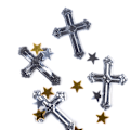 Pikkukuva 2 / 2: Cross Gold Silver Pentagram-kimallukset Joulukoristeet Pöytäkonfetit DIY-tarvikkeet