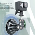 Miniatyrbilde 7 av 8: Kamera Bil Vindskjerm Sugkoppfeste med 1/4 Tommers Gjenger for Hero 11 10 9 for Insta360 Actionkameraer