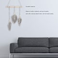 Miniatyrbild 8 av 8: Handvävd Löv Väggbonad Boho Stil Bomull Löv Väggbonad Väggdekoration för Sovrum Sovsal Grå