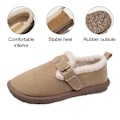 Miniatyrbillede 2 af 4: Dames Plys Sko Efterår og Vinter Mode Blød Bund Slip-On Fleeceforet Varme Bomuldsfyldte Sko Plus Størrelse Boken Sko khaki 38
