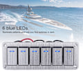 Miniatyrbillede 7 af 8: Vippekontaktpanel 6 Gang Vandtæt 5-polet Til/Fra Bilskifter 12V‑24V Blå LED