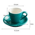 Pikkukuva 2 / 4: Posliini Espressokuppi ja -alunen, Espressokuppi, 80ml/2.7Oz Blue