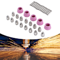 Miniatyrbilde 1 av 8: 35 stk Plasma Forbruksvarersett Messing Plasma Kutter Torch Forbruksvarersett for SG55 AG60