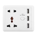 Pikkukuva 2 / 2: Kotimatka-seinälaturi pistorasia kolmella USB-portilla puhelimen lataukseen EU-pistoke AC 100~240V