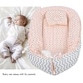 Miniatyrbilde 7 av 8: Baby Lounger Bærbar Foldbar Baby Nest Seng Sovemyk Nyfødt Seng Bassinet Madrass (#8 50*85)
