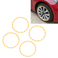 Miniatyrbild 1 av 8: 4 STK Fälgsäkerhetsring Repskydd Universal Passform Ersättning för Tesla Model 3 2017 till 2023 18-tums Hjul Gul