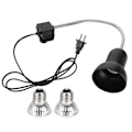 Miniatyrbillede 2 af 8: 25W Varmelampe til Reptiler med Klemme, 360 Graders Rotation, Justerbar Metal Glas UVB/UVA US Stik 110V