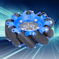 Pikkukuva 1 / 8: 4 tuuman Omnidirectional-pyörä SPCC-teräksinen akseli TPU-kumirulla Robottiauto Omni-komponentit Vasen 5606‑0100‑0100