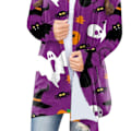 Miniatyrbild 3 av 5: Dam Halloween Öppen Framtill Topp Tryck Långärmad Lös Passform Elegant Vardaglig Ytterkläder Typ 1 S