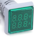 Miniatyrbild 5 av 8: Strömsignalindikator Universal 2-Display Kvadratisk Lampa Ljus 60~500V AC AD16-22FVAGrön