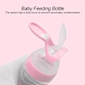 Miniatyrbillede 7 af 8: 90ml Silikon Baby & Toddler Foderflaske med Ske Spædbarnsmad Grød Squeezer Feeder Pink
