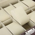 Miniatyrbillede 3 af 8: Dobbeltlags Ur Opbevaringsboks med 12 Rum i PU Læder - Smykke Displayboks Holder Organizer