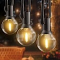 Miniatyrbild 1 av 6: Mångsidig Dekorationsslinga för Utomhusbruk, 2700K Varmvitt Skimmer, Splittringsfria Lysande Glober, Perfekt för Uteplats Tält Sovrum Balkong, Energibesparande