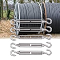 Miniatyrbilde 1 av 8: 5 stk. Strammeskruer med krok og krok, Wire Rope Tension, 304 rustfritt stål, Skygge Seil Hardware M4