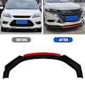 Miniatyrbild 8 av 8: 6 st Front Bumper Lip Separator med Röd Front Lip Glans Svart Bumper Lip Diffuser Splitter Universal för Accord Civic