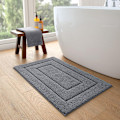 Miniatyrbild 3 av 5: Badrumsmattor, Halkfri Mikrofiber Tjock Badrumsmatta, Maskintvättbar, Absorberande & Snabbtorkande för Badkar, Dusch, Mörkgrå, 40 x 60 cm