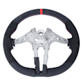 Miniatyrbillede 6 af 8: For M Performance V2 Fladbund Nappa Suede Ratstyre Udskiftning til F8X M2 M3 M4 (Rød 12-Timers Ring)