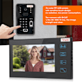 Miniatyrbillede 5 af 8: 7 tommer TFT LCD Videodørtelefon Fingeraftryk Adgangskode ID-kort Fjernbetjening Sikkerhed Adgangskontrol 100-240VUS Stik