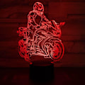 Miniatyrbild 2 av 5: 16 Färgers Smart Touch Motorcykellampa, Portabel &amp; Säker Miljövänlig 3D Illusion Heminredning För Pojkar, Lång Livslängd Sängbordslampa