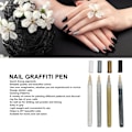 Miniatyrbild 8 av 8: Nagellackspenna Snabbtorkande Bärbar Punktmålning DIY Blommor Linje Nagelkonst Målnings Penna för Hemma Salong 4st