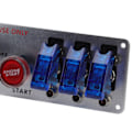 Miniatyrbild 3 av 8: 5-i-1 12V LED Tändningsbrytarpanel med Startknapp för Racingbil RV Lastbil Blå
