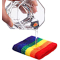Pikkukuva 2 / 7: 3-osainen set, sisältää urheilullinen päänauhan ja rannenauhat, raidalliset hikinauhat urheilullisille miehille ja naisille (Rainbow) 3 dollaria.