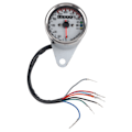 Miniatyrbillede 2 af 2: 12V Universal Motorcykel Kilometertæller Speedometer LED Baggrundsbelysning Signal (Sølv)