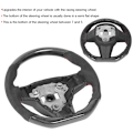 Miniatyrbillede 1 af 8: Kulfiber Rat Flat Bund D‑Type Sved Nappa Rød Syning Passer til Model 3 /Model Y