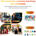 Miniatyrbilde 7 av 8: 1080P webkamera med mikrofon og belysning, 3-nivå justerbar lysstyrke, Plug and Play datakamera, egnet for Skype, Zoom, FaceTime,