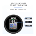 Pikkukuva 3 / 8: 85 mm Digitaalinen GPS-nopeusmittari Solmut MPH KMH LED-taustavalo Sumunesto IP67 Vedenkestävä 9-32V Veneelle Purjeveneelle Autolle Moottoripyörälle 910-00270
