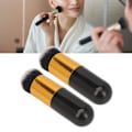 Miniatyrbillede 1 af 8: 2 stk. Chubby Makeup Brush Portable Fluffy Soft Syntetisk Chubby Kosmetikbørste Sort Guld