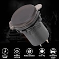Miniatyrbilde 3 av 6: DC12-24V 2.1A 3-i-1 Multifunksjons Digital LED Vanntett Termometer Voltmeter Bil USB Hurtiglader Grønt Lys