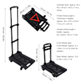 Miniatyrbillede 8 af 8: 4 Hjul Foldbar Trolley Bæreevne 88LB 40KG Foldbar Håndvogn Bagagevogn til Rejser
