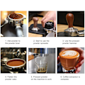 Miniatyrbillede 8 af 8: Kaffe Tamper i Rustfrit Stål 30lb Konstant Tryk Indbygget Fjeder Aftagelig Kaffepulver Tamper Værktøj 51mm/2.01in