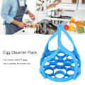 Miniatyrbilde 6 av 8: 9-Hulls Silikon Eggdamper Stativ Anti-Skålding Trykkoker Sling Varmeisolasjonspute (Blå)