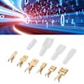 Miniatyrbillede 1 af 8: 600 stk Messing Crimp Terminal Connector Han & Hun Messing Spade Connector med Transparent Slid
