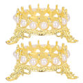 Miniatyrbillede 2 af 5: Neglepenholder Negle Retro Præget Krone Penholder Lysbehandling Pen Opbevaringsstativ 2stk Guld