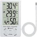 Termo-hygrometer Termometer Hygrometer Digital LCD Inomhus Utomhus Hygro-termometer Termostat Luftfuktighet Temperaturmätning 1,5m Min/Max Kabelsensor