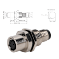 Miniatyrbillede 6 af 8: M8‑I4 Messing Industrielt Stikadapter M8 IP67 Vandtæt Stik 4-polet Stikadapter